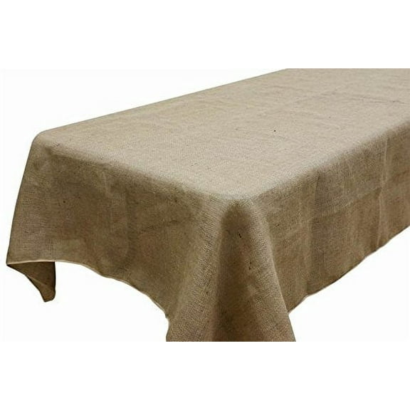 AK TRADING CO. 60 x 144-Inch Rectangle Rustic Burlap Tablecloth - Natural. Made in USA