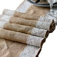 thumbnail image 1 of AK TRADING CO. Burlap & Side Lace Table Runner - 2" Lace - Ivory Lace, 12"x84", 1 of 2