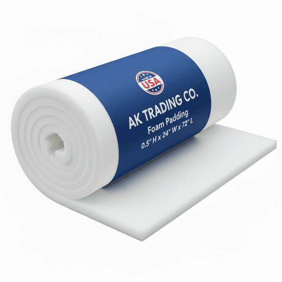 AK Trading Co Foam Padding 05 Inch x 24 Inches x 72 Inches Upholstery Cushion Sheet