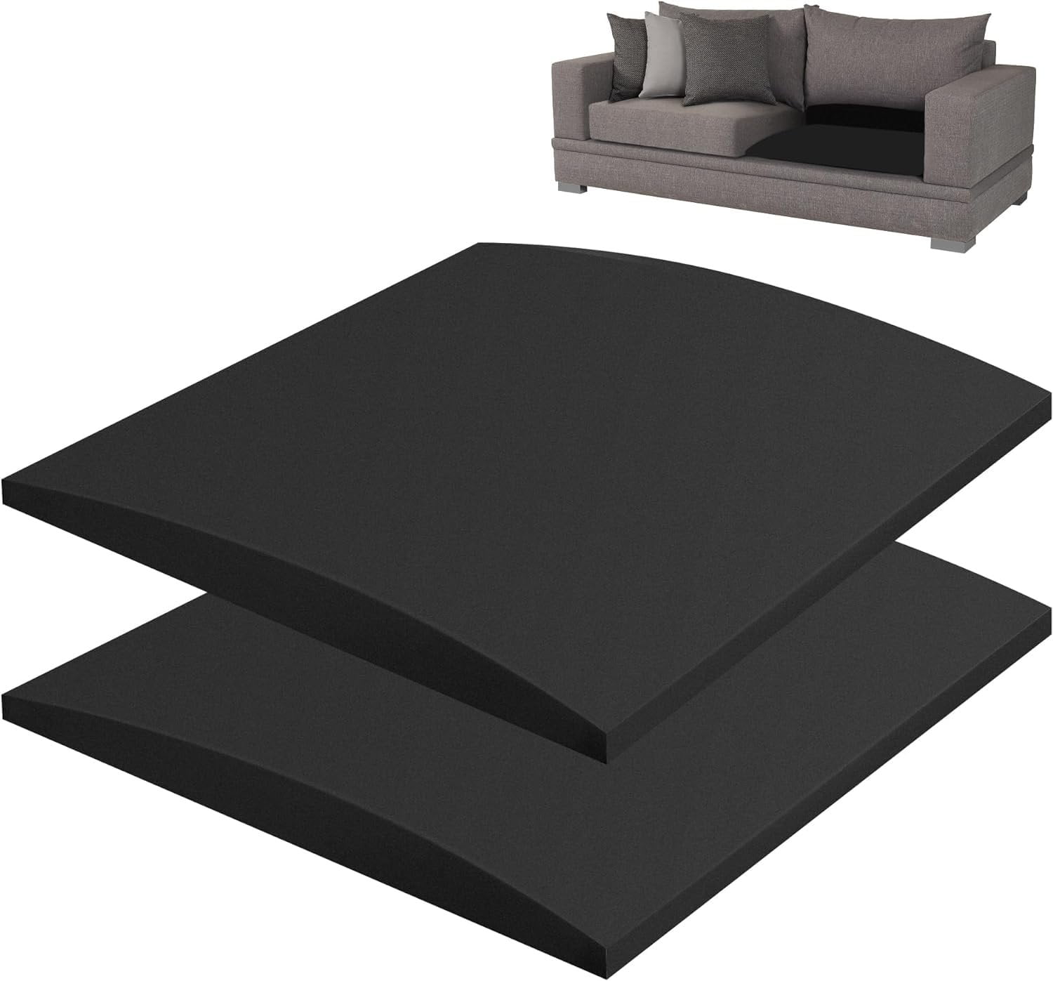 AK TRADING CO. Furniture Seat Support - High-Density 1.8 Density 44-ILD - Charcoal Foam Couch Sofa Cushion Support Cushion Sag Repair Replacement for Sofa Couch Loveseat Chair 20" x 20" 2pack