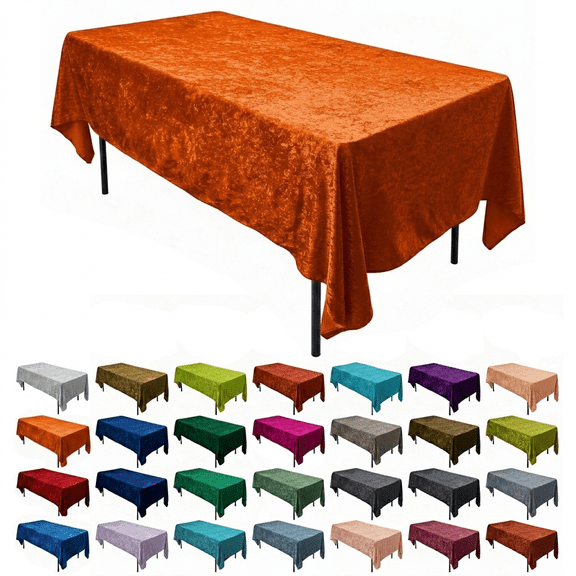AK TRADING CO. Lush Panne Velvet Tablecloth - 60 x 102 Inch Rectangular Table Cover Great for Buffet Table, Parties, Holiday Dinner, Wedding & Baby Shower Orange, 60 x 102 Inch