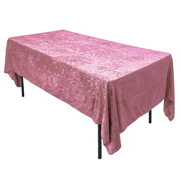 AK TRADING CO. Lush Panne Velvet Tablecloth - 60 x 102 Inch Rectangular Table Cover Great for Buffet Table, Parties, Holiday Dinner, Wedding & Baby Shower Pink, 60 x 102 Inch