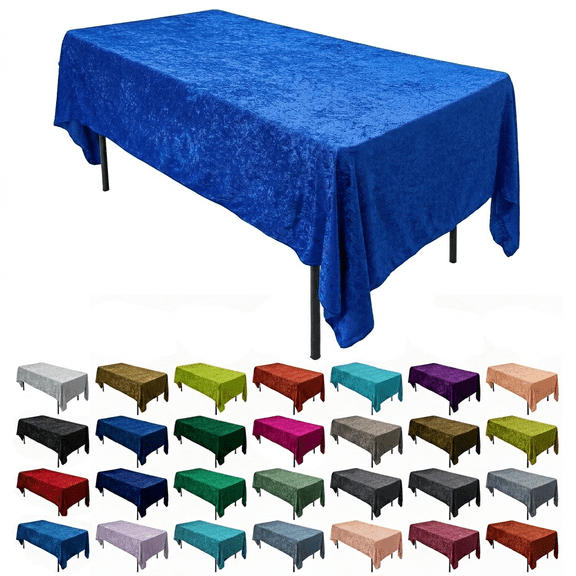 AK TRADING CO. Lush Panne Velvet Tablecloth - 60 x 102 Inch Rectangular Table Cover Great for Buffet Table, Parties, Holiday Dinner, Wedding & Baby Shower - Royal Blue