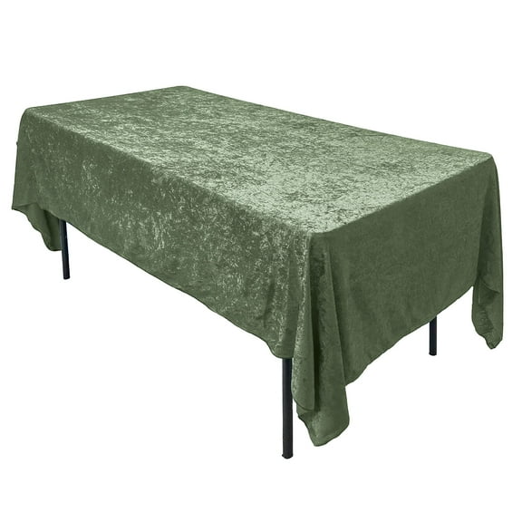AK TRADING CO. Lush Panne Velvet Tablecloth - 60 x 102 Inch Rectangular Table Cover  Great for Buffet Table, Parties, Holiday Dinner, Wedding & Baby Shower Sage Green, 60 x 102 Inch