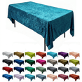 thumbnail image 1 of AK TRADING CO. Lush Panne Velvet Tablecloth - 60 x 102 Inch Rectangular Table Cover  Great for Buffet Table, Parties, Holiday Dinner, Wedding & Baby Shower - Teal Blue, 1 of 17