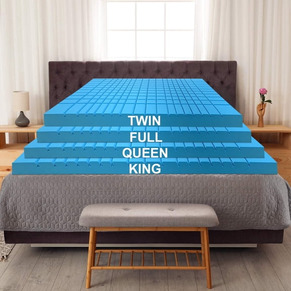 AK TRADING CO. Mattress Topper, 3 Inch Visco Neropur Cube Contouring Orange Blossom Scented Memory Foam with Gel-Infused Cooling Topper (75"x53" - Full)