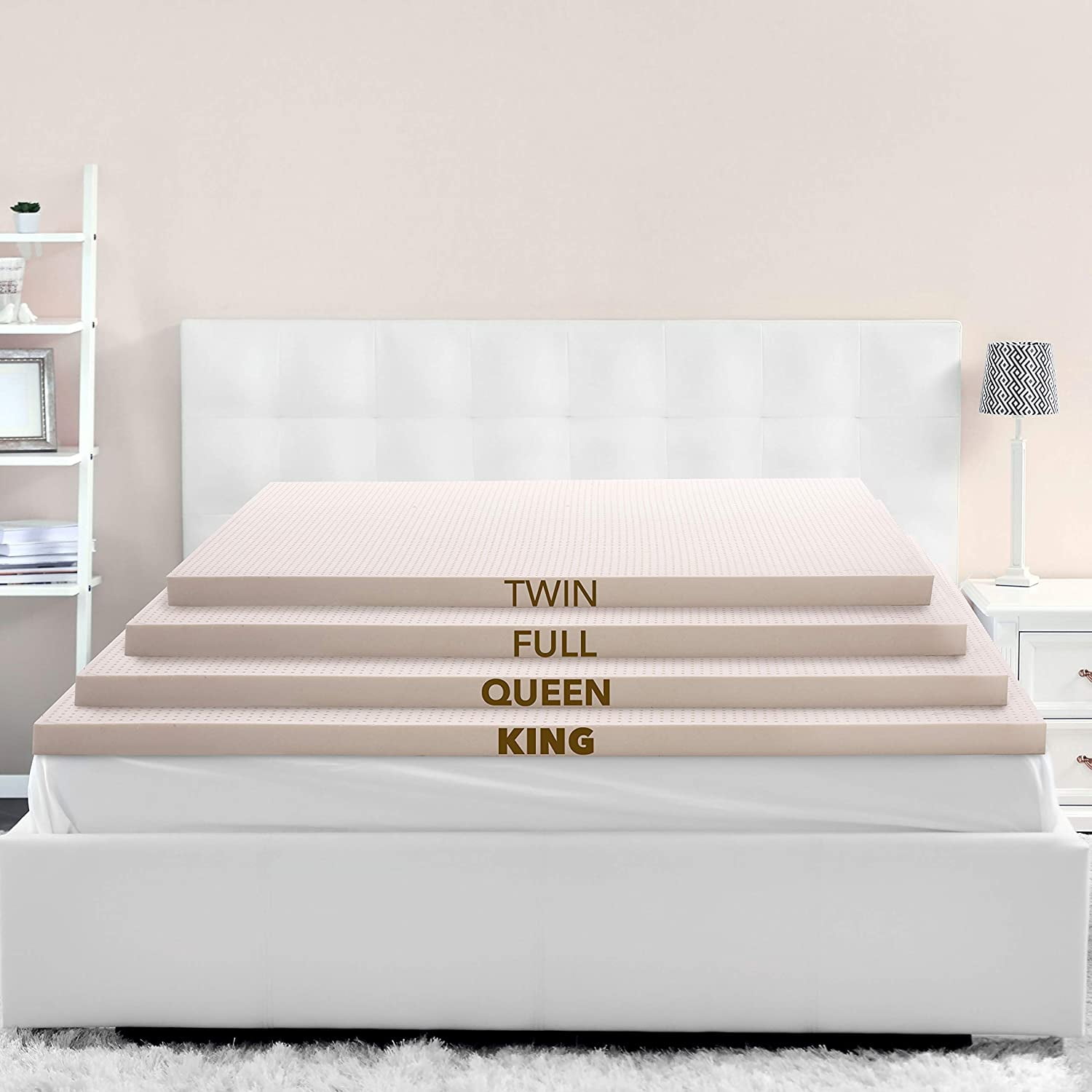 AK TRADING CO. Natural Latex Foam Mattress Topper HypoAllergenic