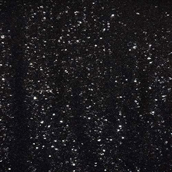 AK TRADING CO. Sparkly Glitz Sequins Beaded Fabric - by The Yard - Perfect for Decor, Home, Clothing, Event Decor, DIY Arts & Crafts and More. - Black, 1 Yard