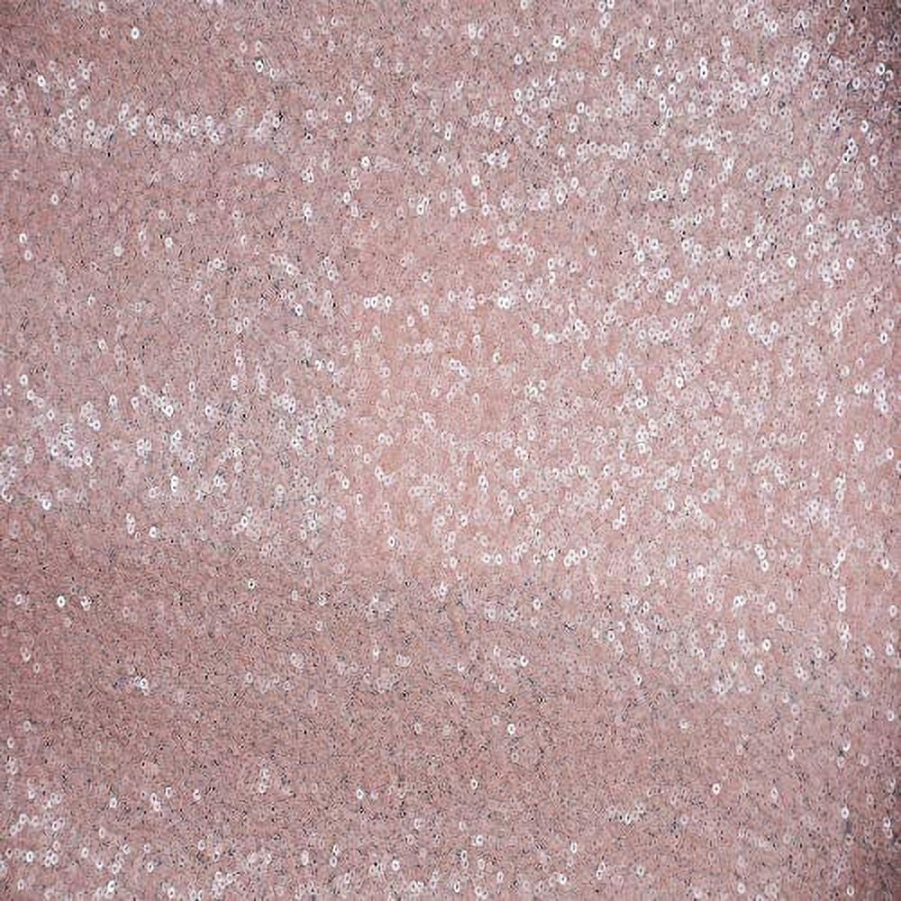 AK TRADING CO. Sparkly Glitz Sequins Beaded Fabric - by The Yard - Perfect for Decor, Home, Clothing, Event Decor, DIY Arts & Crafts and More. - Blush Pink, 5 Yards