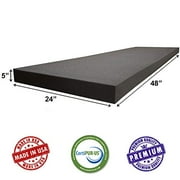 AK TRADING CO. Upholstery Foam Sheet CertiPUR-US Certified Seat Replacement, Rubber Foam Sheet Cushion & Acoustic Foam Sheet - 5 H X 24 W X 48 L