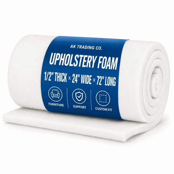 AK TRADING Upholstery High Density Cushion, Seat Replacement Foam Sheet/Padding 0.5" x 24" x 72" inches.