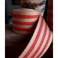 thumbnail image 1 of AK-Trading 1.5" inches x 10 Yards Red Striped Faux Burlap Ribbon for Decoration, Gift Wrapping & Crafting (Red Stripe), 1 of 3
