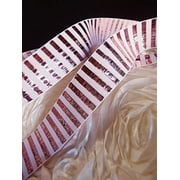 AK-Trading 1.5 x 25 Yards Metallic Candy Striped Gift Wrap & Craft Ribbon - Rose Gold