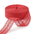 thumbnail image 1 of AK-Trading Floral Lace Ribbon 1 Inch x 10 Yards for Crafts and Decoration- Red, 1 of 10