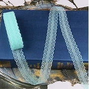 AK-Trading 1 Wide x 10 Yards Floral Pattern Lace Ribbon for Decorating, Floral Designing and Crafts - Seagreen