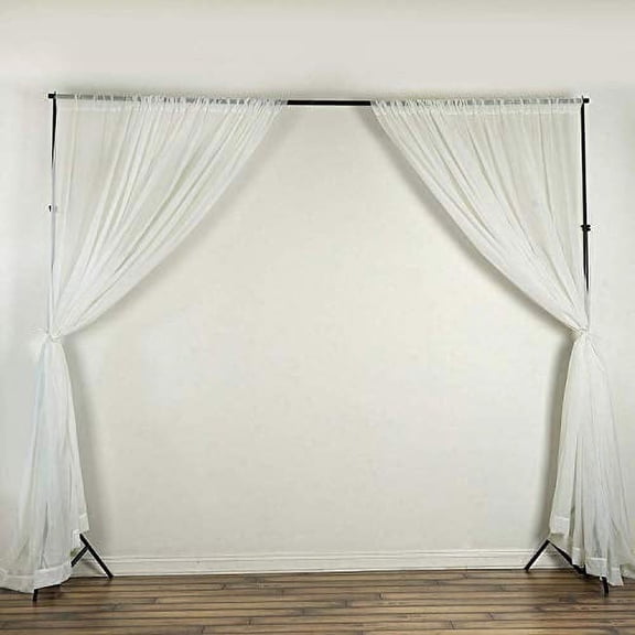 AK-Trading 115" x 120" Ivory Chiffon Drapes Panels for Wedding Events & Decor- Backdrop Draping Curtains