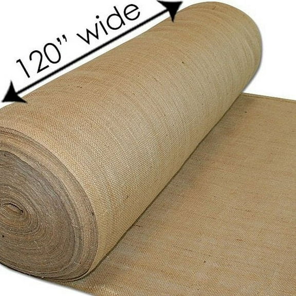AK-Trading 120-Inch Wide Natural Jute Burlap Fabric - Perfect for Weddings, Events, Home, Crafts, Gardening (120" Wide x 25 Yards Roll)