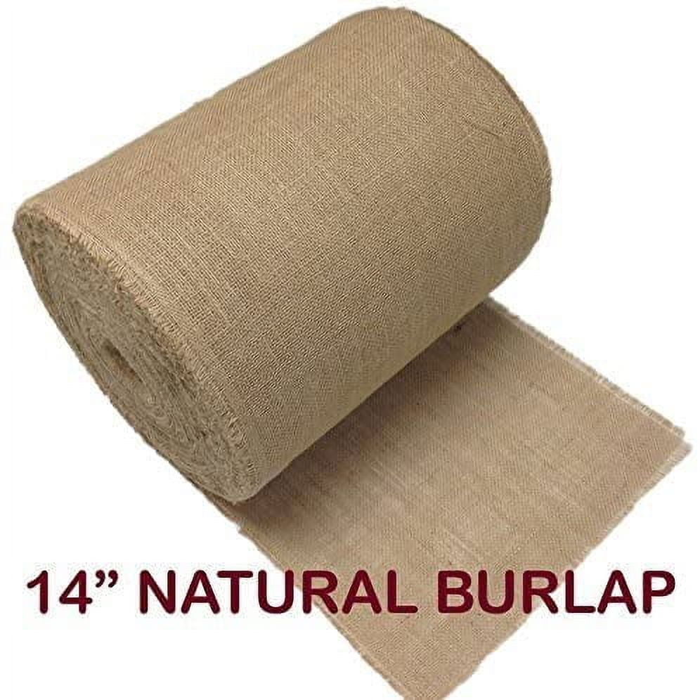 AK TRADING La Linen Natural Burlap Roll Fabric, 14" H