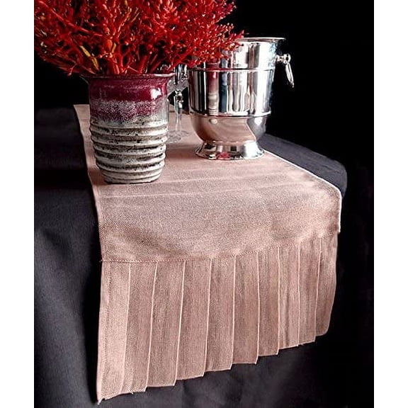 AK-Trading 14" x 114" Juco Burlap & Cotton Blend Table Runner