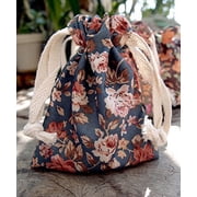 AK-Trading 3 x 4 Vintage Floral Favor Bags for Gifts, Decoration & Favors - Pack of 12 Gray