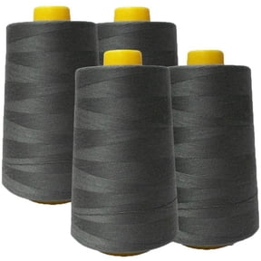 AK Trading 4-Pack Dark Gray All Purpose Sewing Thread Cones (6000 Yards Each) of High Tensile Polyester Thread Spools for Sewing, Serger Machines, Quilting, Overlock, Merrow and Embroidery