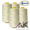 thumbnail image 1 of AK Trading 4-Pack Ivory All Purpose Sewing Thread Cones (6000 Yards Each) of High Tensile Polyester Thread Spools for Sewing, Quilting, Serger Machines, Overlock, Merrow & Hand Embroidery., 1 of 7