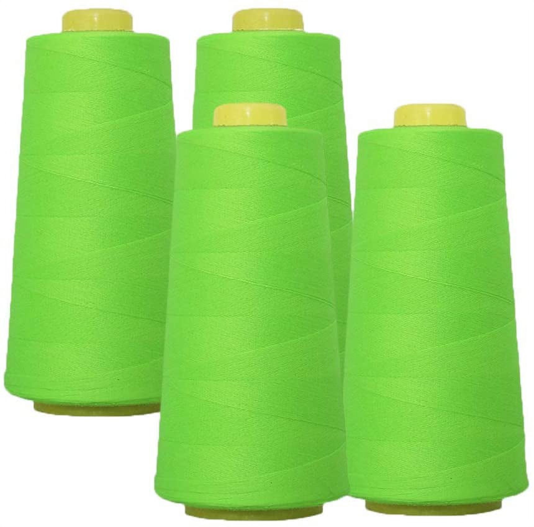 AK Trading 4-Pack NEON Green All Purpose Sewing Thread Cones (6000 Yards  Each) of High Tensile Polyester Thread Spools for Sewing, Quilting, Serger  Machines,Overlock, Merrow & Hand Embroide 
