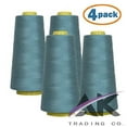 thumbnail image 1 of AK Trading 4-Pack Ozone Blue All Purpose Sewing Thread Cones (6000 Yards Each) of High Tensile Polyester Thread Spools for Sewing, Quilting, Serger Machines, Overlock, Merrow & Hand Embroide, 1 of 7