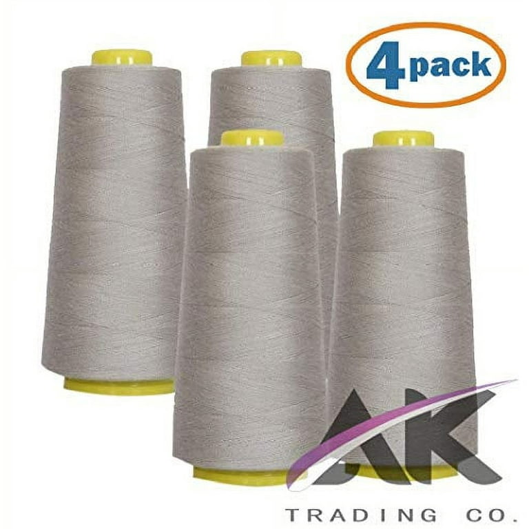 AK Trading 4-Pack Pine Green All Purpose Sewing Thread Cones (6000 Yards Each) of High Tensile Polyester Thread Spools for Sewing, Quilting, Serger