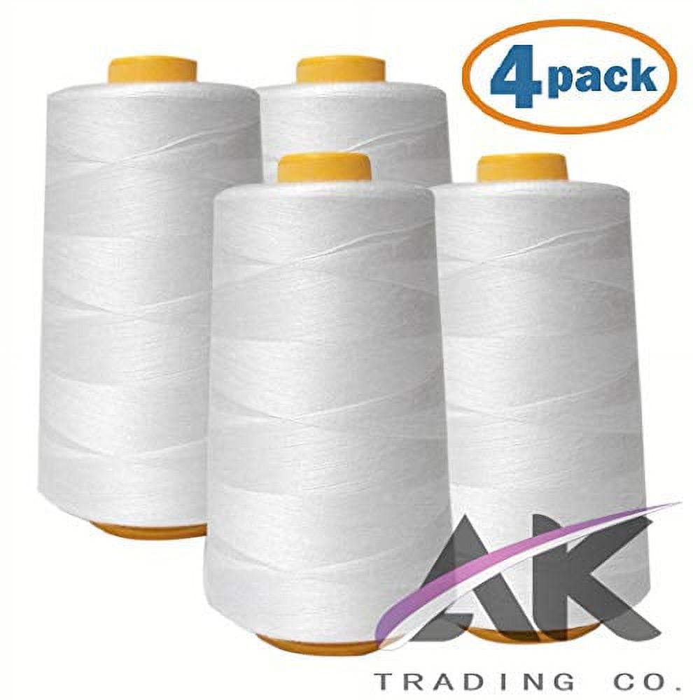 Frcolor Bleached 3000 Yards Polyester Sewing Thread for Sewing Machine (White), Size: As The Description