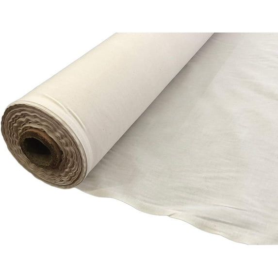 AK Trading 60" Wide Natural Muslin Fabric, 100% Cotton Fabric, Unbleached 25 Yards