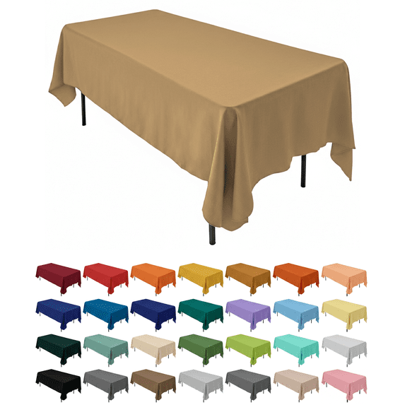 AK-Trading 60 x 102-Inch Rectangular Polyester Tablecloth - Beige