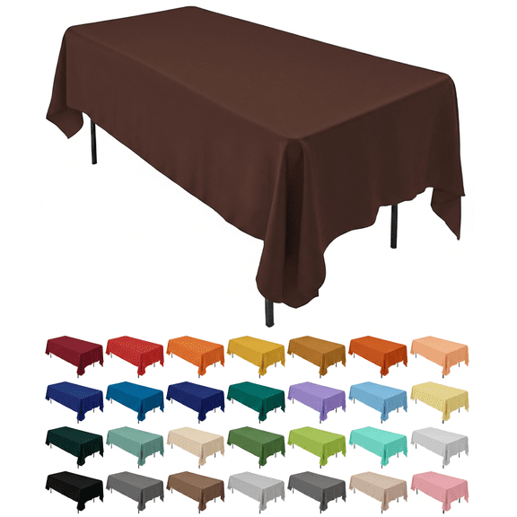 AK-Trading 60 x 102-Inch Rectangular Polyester Tablecloth - Chocolate