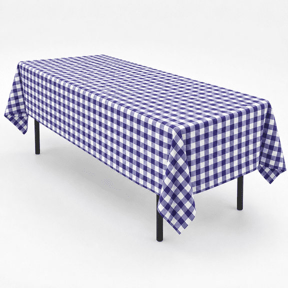 AK-Trading 60 x 102-Inch Rectangular Polyester Tablecloth - Made in USA - Blue/White Checker