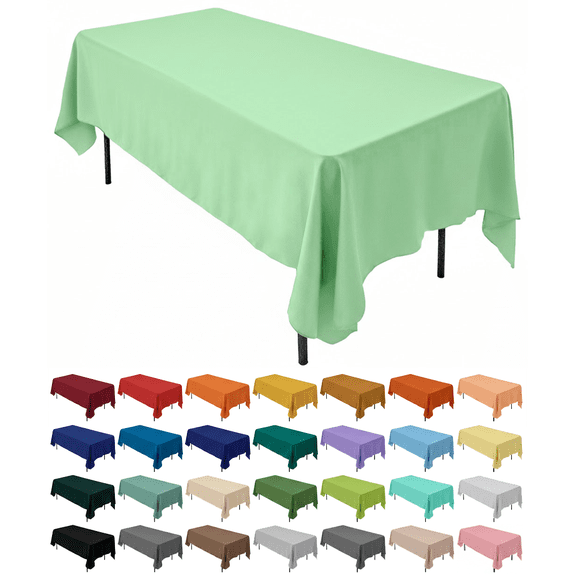 AK-Trading 60 x 102-Inch Rectangular Polyester Tablecloth - Mint Green