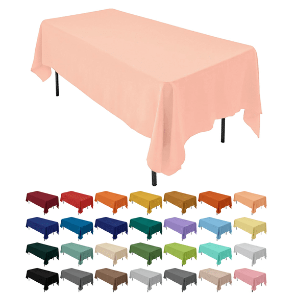AK-Trading 60 x 102-Inch Rectangular Polyester Tablecloth - Peach