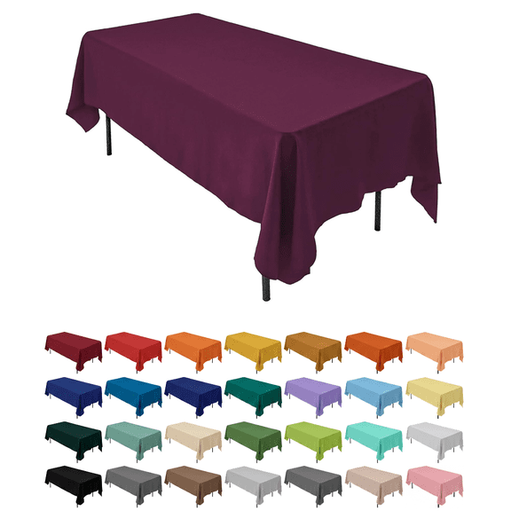 AK-Trading 60 x 102-Inch Rectangular Polyester Tablecloth - Plum