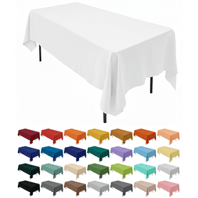 AK-Trading 60 x 102-Inch Rectangular Polyester Tablecloth - White