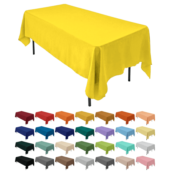 AK-Trading 60 x 102-Inch Rectangular Polyester Tablecloth - Yellow