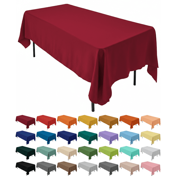 AK-Trading 60 x 102-inch Rectangular Polyester Tablecloth - Burgundy