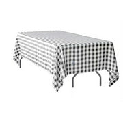 AK-Trading 60 x 126-Inch Rectangular Polyester Tablecloth - Made in USA - Black & White Checker