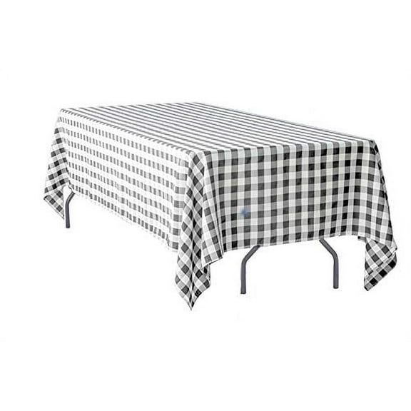 AK-Trading 60 x 126-Inch Rectangular Polyester Tablecloth - Made in USA - Black & White Checker