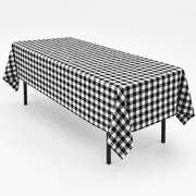 AK-Trading 60 x 126-Inch Rectangular Polyester Tablecloth - Made in USA - Black & White Checker