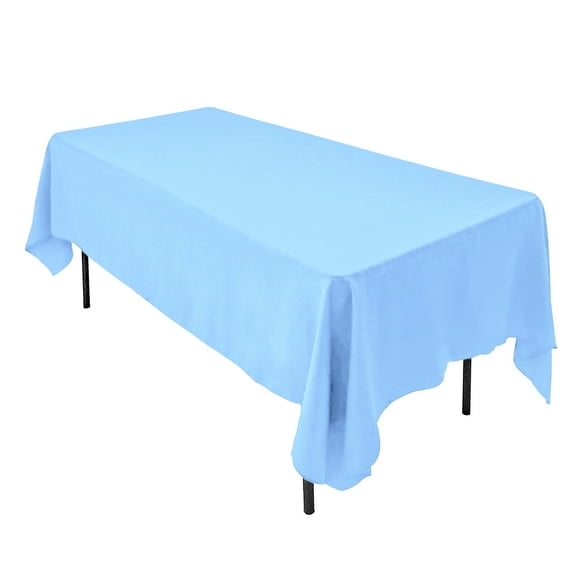 AK-Trading 60 x 126-Inch Rectangular Polyester Tablecloth - Made in USA - Light Blue