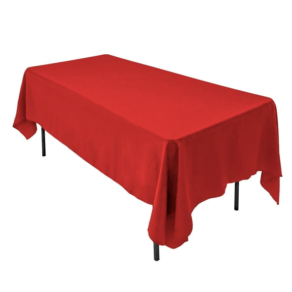AK-Trading 60 x 126-Inch Rectangular Polyester Tablecloth - Made in USA - Red