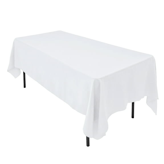 AK-Trading 60 x 126-Inch Rectangular Polyester Tablecloth - Made in USA (White)