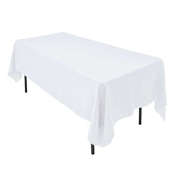 AK-Trading 60 x 126-Inch Rectangular Polyester Tablecloth - Made in USA (White)