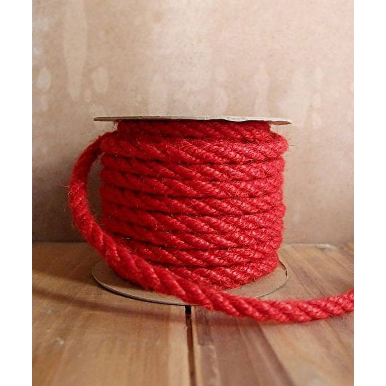 AK-Trading 6mm x 10 Yards Jute Rope Cord Twine (Red) 