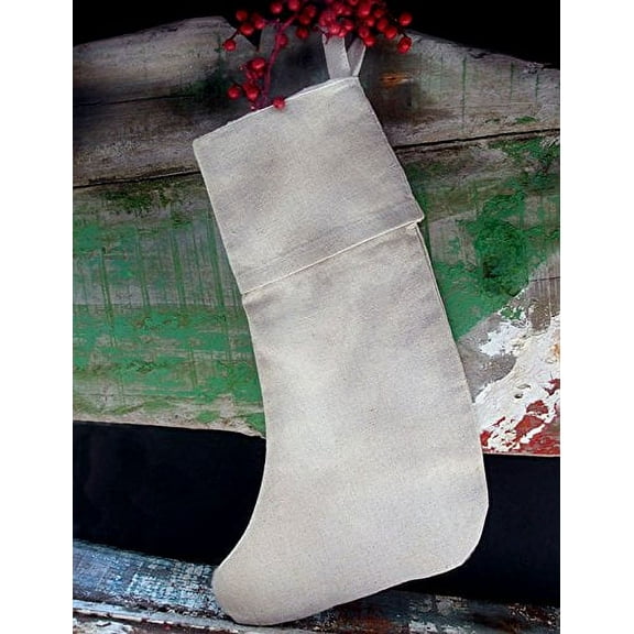 AK-Trading Burlap Jute Holidays Christmas Stockings - Pack of 6 (Linen with Cotton Lining, 16" x 10")