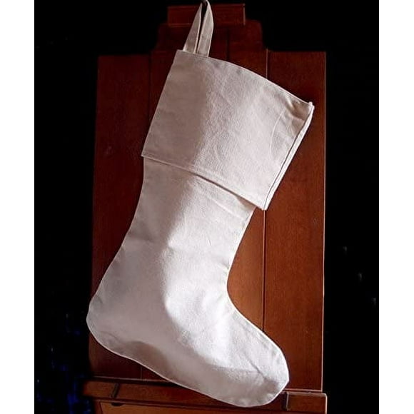AK-Trading Burlap Jute Holidays Christmas Stockings - Pack of 6 (Natural Canvas, 8" x 17"H x 12" Foot)